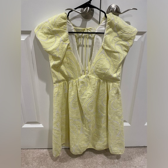 NWT Yellow Puff Sleeve Anthropologie Dress - Picture 5 of 10